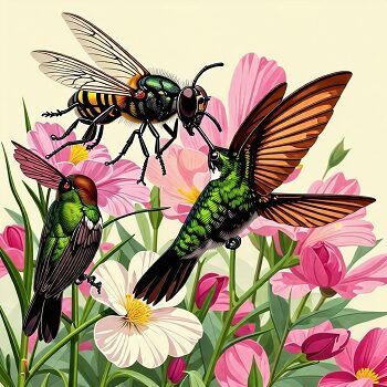 ハチドリとハナアブのホバリング:空中での静止の秘密