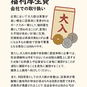 大入袋 福利厚生費: 会社での取り扱い
